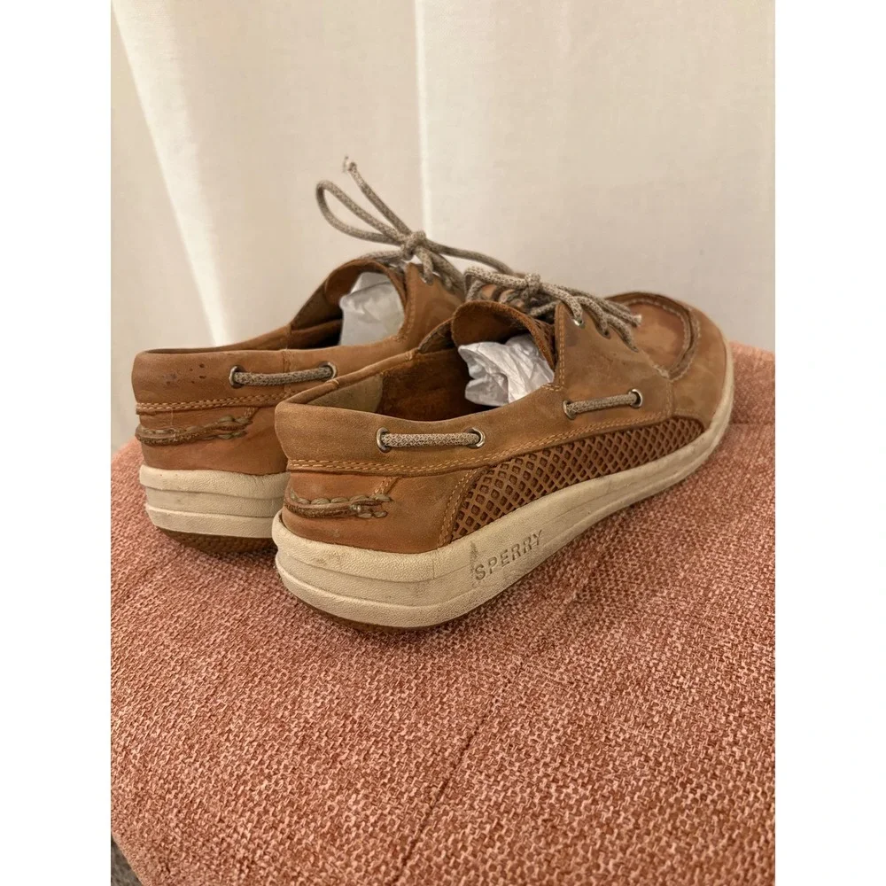 Sperry Top-Sider Billfish Mens 9M Tan Leather Mesh Boat Shoes STS14239